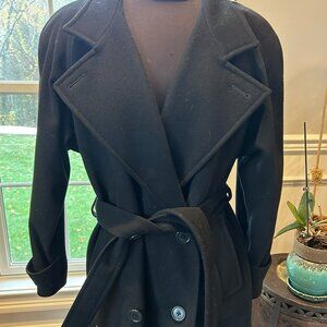 Jones New York Women's Double Breasted Black Pea Coat - Size Small